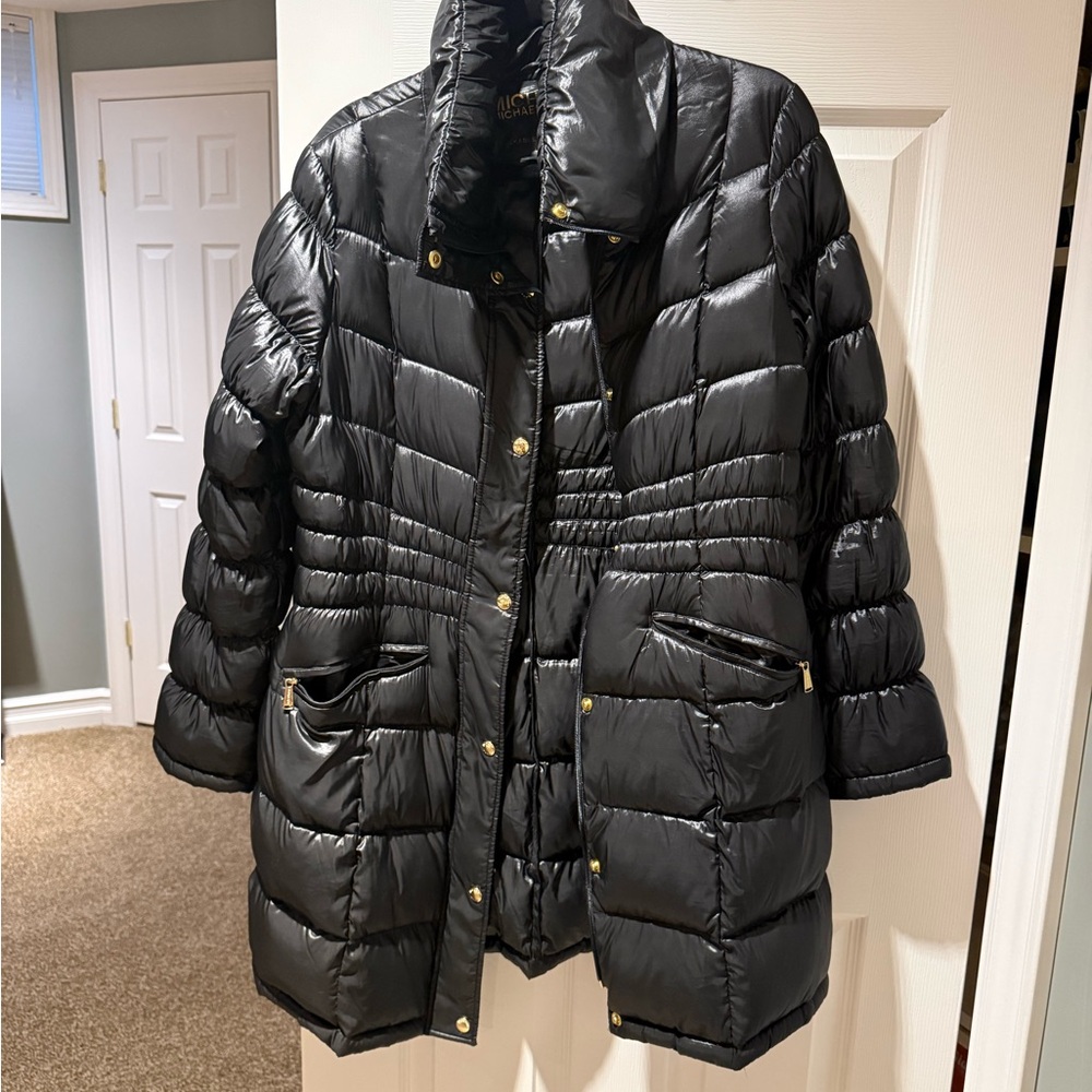 Michael Kors Shiny Black Puffer Coat